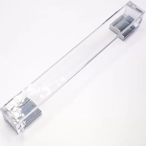 Omega Kitchen Handle - Kitchen Cabinet Handle - Transparent with polished chrome inserts