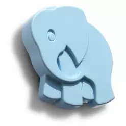 Elefante - Pomo móvil infantil - Estampado fino Azul claro
