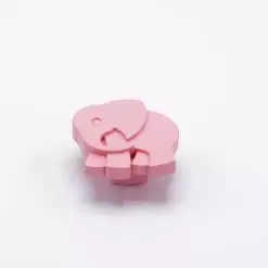 Elefant - Mobile für Kinder - Fein geprägter rosa Knopf