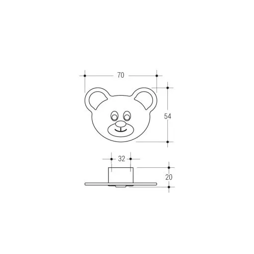 Maniglia Orso Bambini Yoghi - Maniglia Mobile Bambini - Goffrato fine azzurro - Imagen 4