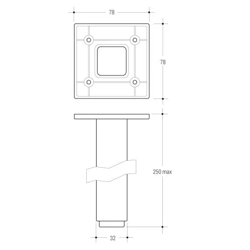 Piedino mobile 719 H.240 - Piede Per Mobili Design - Cromato lucido - Imagen 7