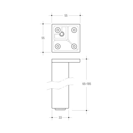 Piedino Hight - Piede Per Mobile Design - H100 - Bild 8