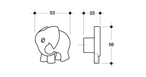 Pomolo Bimbi Elefante - Pomello Mobile Bambini - Goffrato fine azzurro - Bild 2