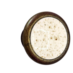 Bouton champignon antique - Bouton de meuble ancien - Effet bronze