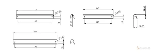 Maniglia con linee essenziali arrotondate - Maniglia Mobile Design - 140 mm – Image 2